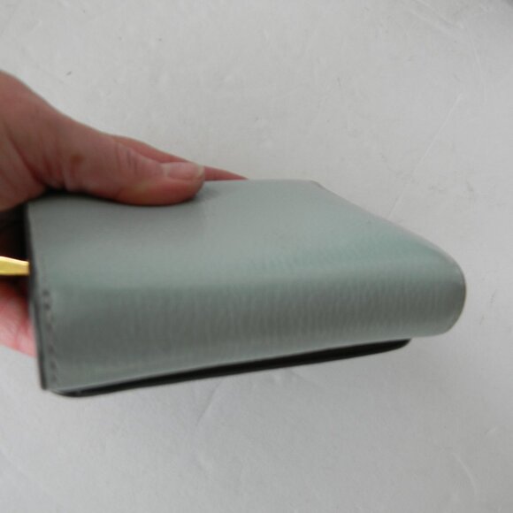 MULBERRY ENGLAND PEBBLE LEATHER BIFOLD WALLET LIGHT BLUE/GREEN  W/BOX - Picture 8 of 10